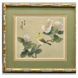 Framed Chinese Gongbi Style Silk Painting
