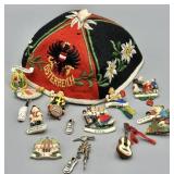 1950s Felt Beanie and German Pins