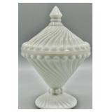 Westmoreland Swirl and Ball Milk Glass Candy Dish