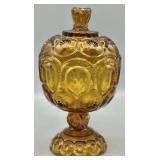 L.E. Smith Moon & Stars Compote Candy Dish w/Lid