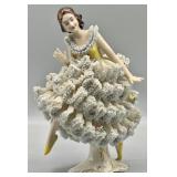 German Porcelain Ballerina w/Lace Dress