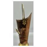 Copper Coal Scuttle Bucket with Brass Accents