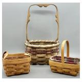 (2) Longaberger & (1) Woven Basket