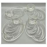 Vintage Federal Glass Hospitality Snack Set wBox