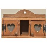 Vintage Heart Shape Cutout Shadow Box Cupbard