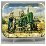 Vintage John Deere Metal Decor Tray "Lunch Time"