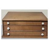 Antique Wood 3-Drawer Spool Cabinet