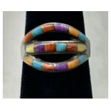 .925 Sterling Silver Multi Stone Ring