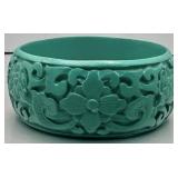 Chinese Style Turquoise Carved Bangle Bracelet
