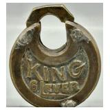 Antique King 6 Lever Pancake PadLock