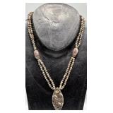 Turitella Agate Fossil Pendant Necklace