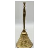 Vintage Hand Etched Solid Brass Bell