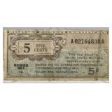 Series 461 Military Payment Certificate 5ï¿½ Note