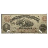 1862 Virginia Treasury Confederate $1 Note