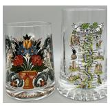 (2) Vintage German Handpainted Beer Mugs
