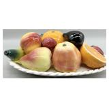 1950s Ceramic Fruit Oval Centerpiece Bowl