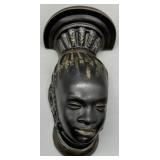 Vintage Ceramic African Lady Wall Plaque