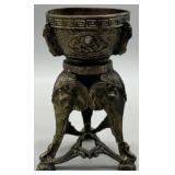 Ornate Metal Elephant Incense Holder