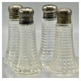 1940s Sterling Silver & Cut Glass S&P Shakers
