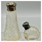 Vintage Sterling Silver Cut Glass Shakers