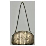 Antique .835 Solid Silver Scotch Decanter Tag