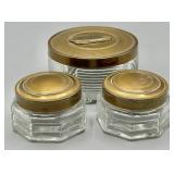 Art Deco Glass & Brass Vanity Set