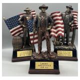 (3) John Wayne Liberty Talking Sculptures