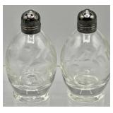 Sterling Silver & Etched Crystal S&P Shakers