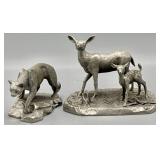(2) Hudson Pewter Numbered Figurines - SEE DESC