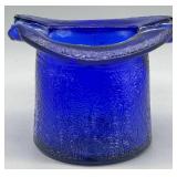 Vintage Cobalt Blue Top Hat Ashtray