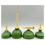 Vintage Metal Thumb Pump Oil Cans Various Sizes