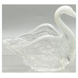 White Opalescent Swan Trinket Dish
