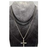 Sterling Silver Cross with Black Onyx Stone