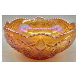 Vintage Carnival Glass Serving Bowl