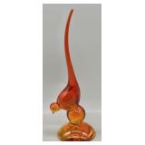 Viking Glass Epic Long-Tailed Bird Figurine GLOWS
