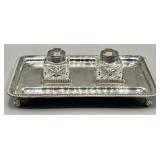 Barker Ellis England Double Inkwell Desk Set
