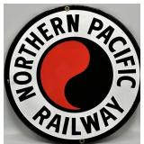 Northern Pacific Porcelain Railway Sign