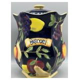 Vintage Biscotti Ceramic Jar w/Lid