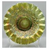 Northwood Carnival Glass Ruffled Edge Bowl