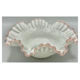 Fenton Pink Crest Centerpiece Bowl