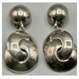 Vintage .925 Sterling Silver Sculptural Earrings