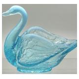 Blue Opalescent Swan Trinket Dish