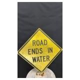 Road Ends in Water Sign