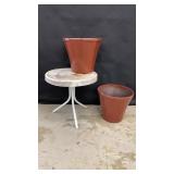 Planters and Small Patio Table