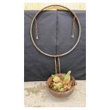 Cast Iron Planter and Round Hangar