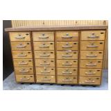 Wood Filing Cataloging Cabinet Set