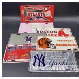 (7) MLB & NFL License Plates