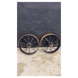(2) Metal Wagon Wheels