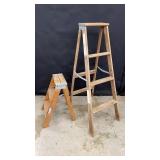 (2) Vintage Wood Ladders