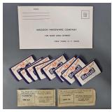 Lionel Postwar O 1948 and 1949 Inspection Slips plus Madison Hdware Stickers